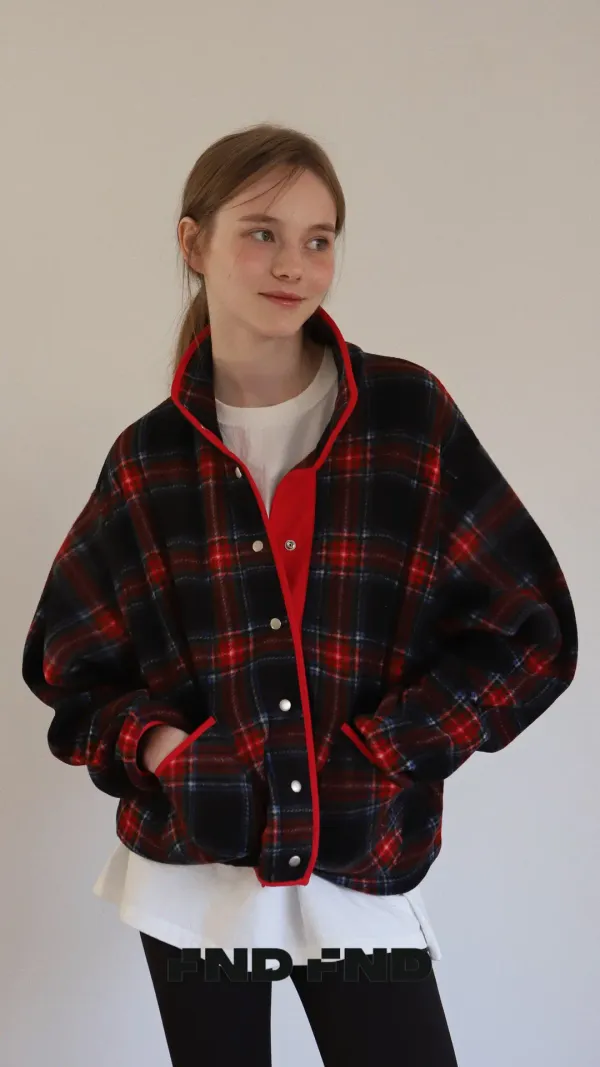 Check fleece jacket