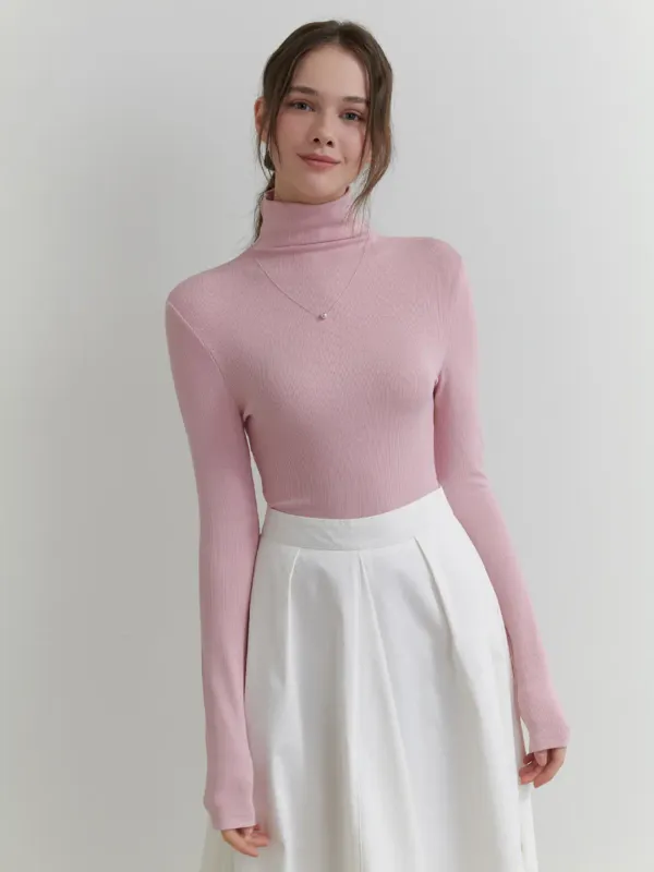 Of turtleneck t-shirt (pink)