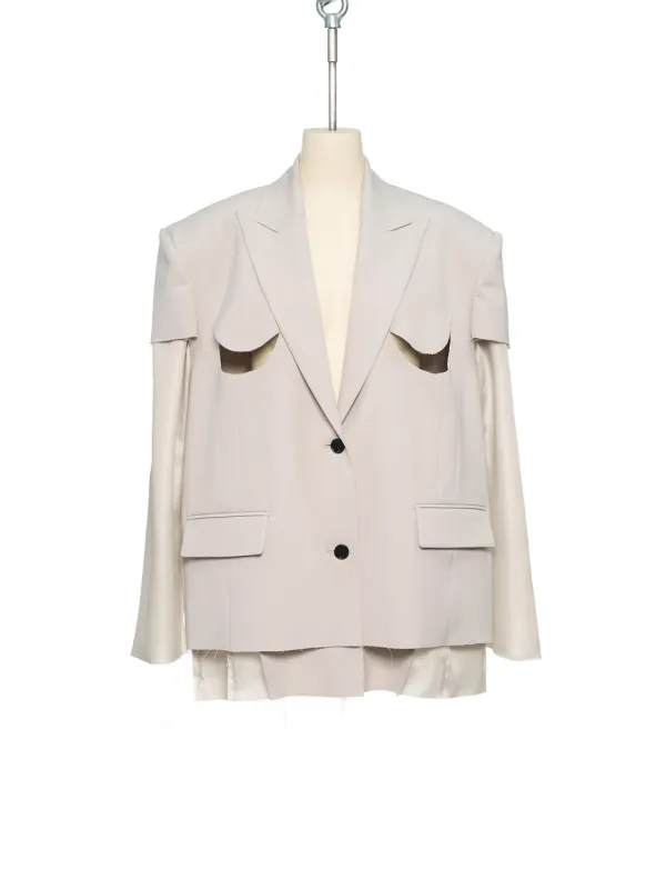 PS26 GRAY CUT-OUT DETAIL SINGLE JACKET