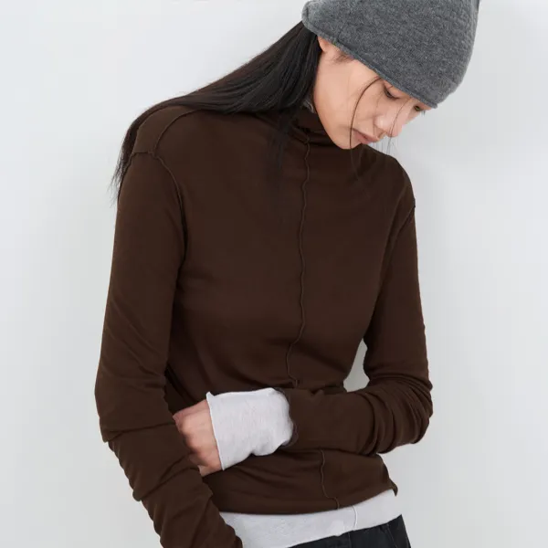 (T-7288)AN INTERLOCK HIGH NECK TEE