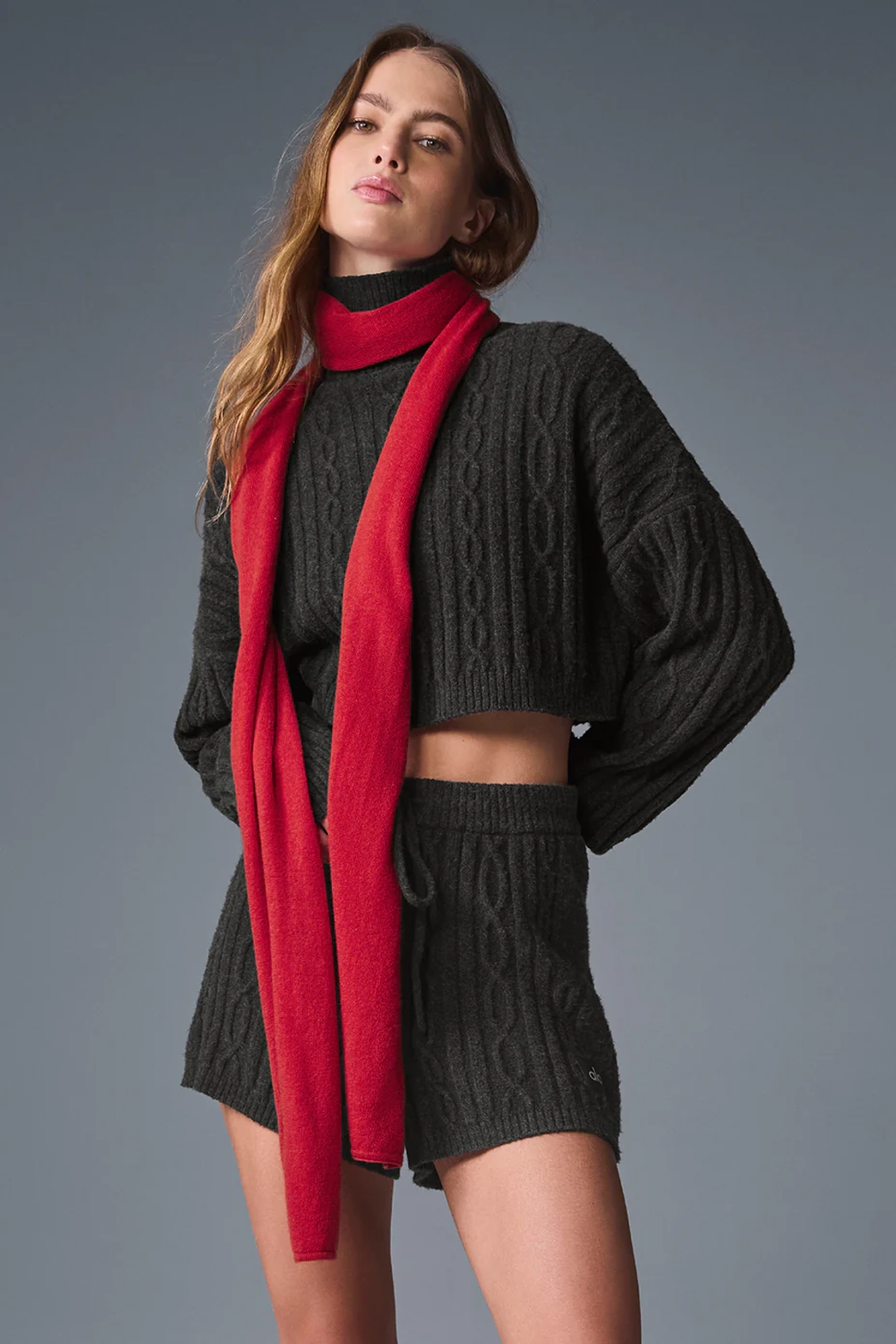 알로요가 Cashmere Light Frosted Scarf - Red Ribbon 상품 이미지 2