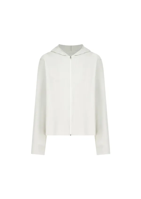 Jersey Hooded Jumper, Ivory