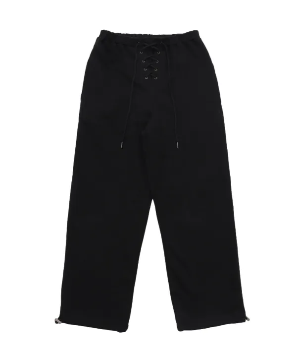 EYELET WIDE SWEATPANTS BLACK
