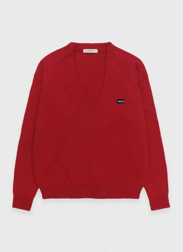 [4th] About deep baby alpaca knit - holiday red
