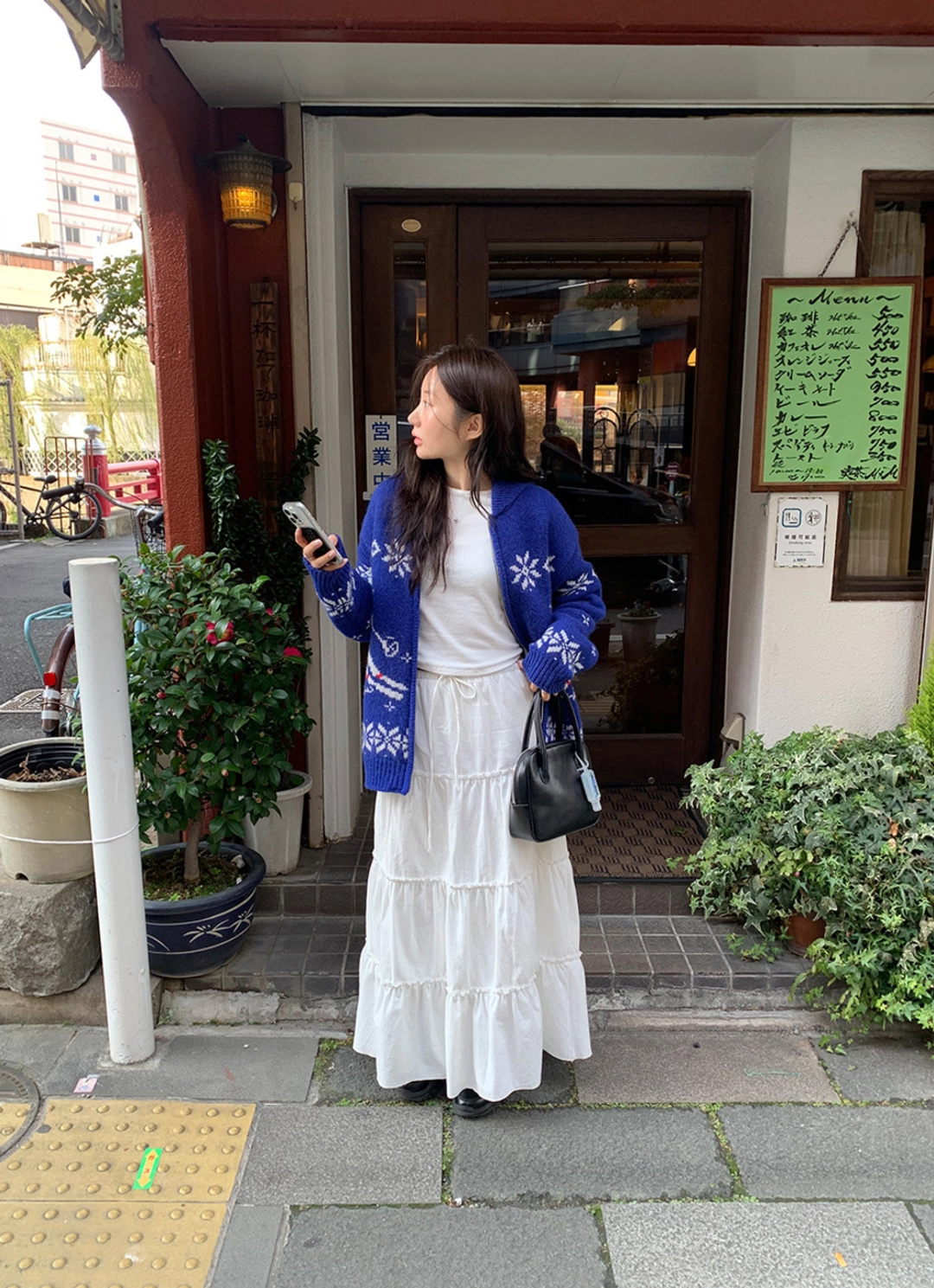 러브바이무드 Ski Cowichan Knit Cardigan [blue] 상품 이미지 2