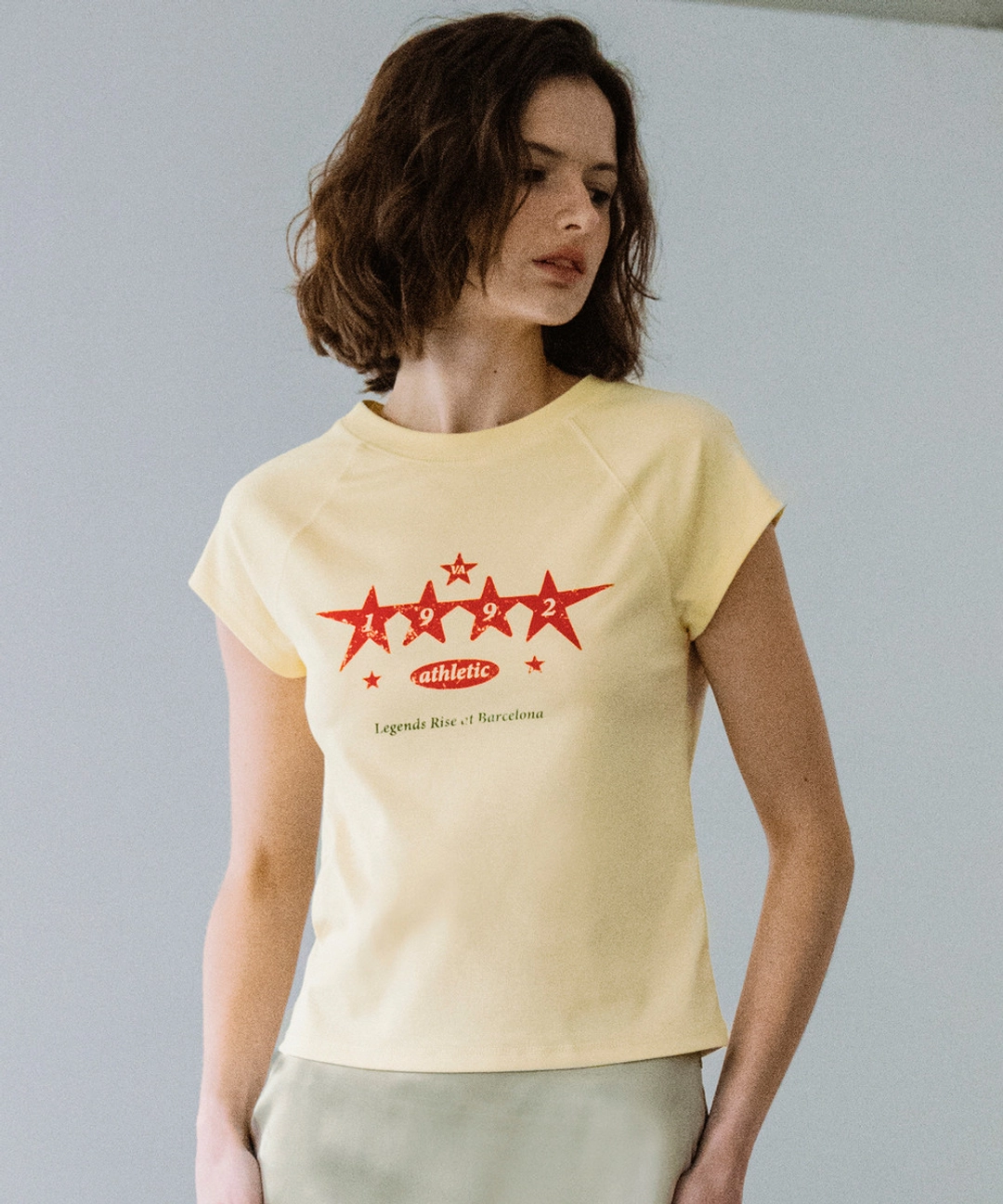 반원 아뜰리에 A3612 Vintage star 티셔츠_Lemon 상품 이미지 2