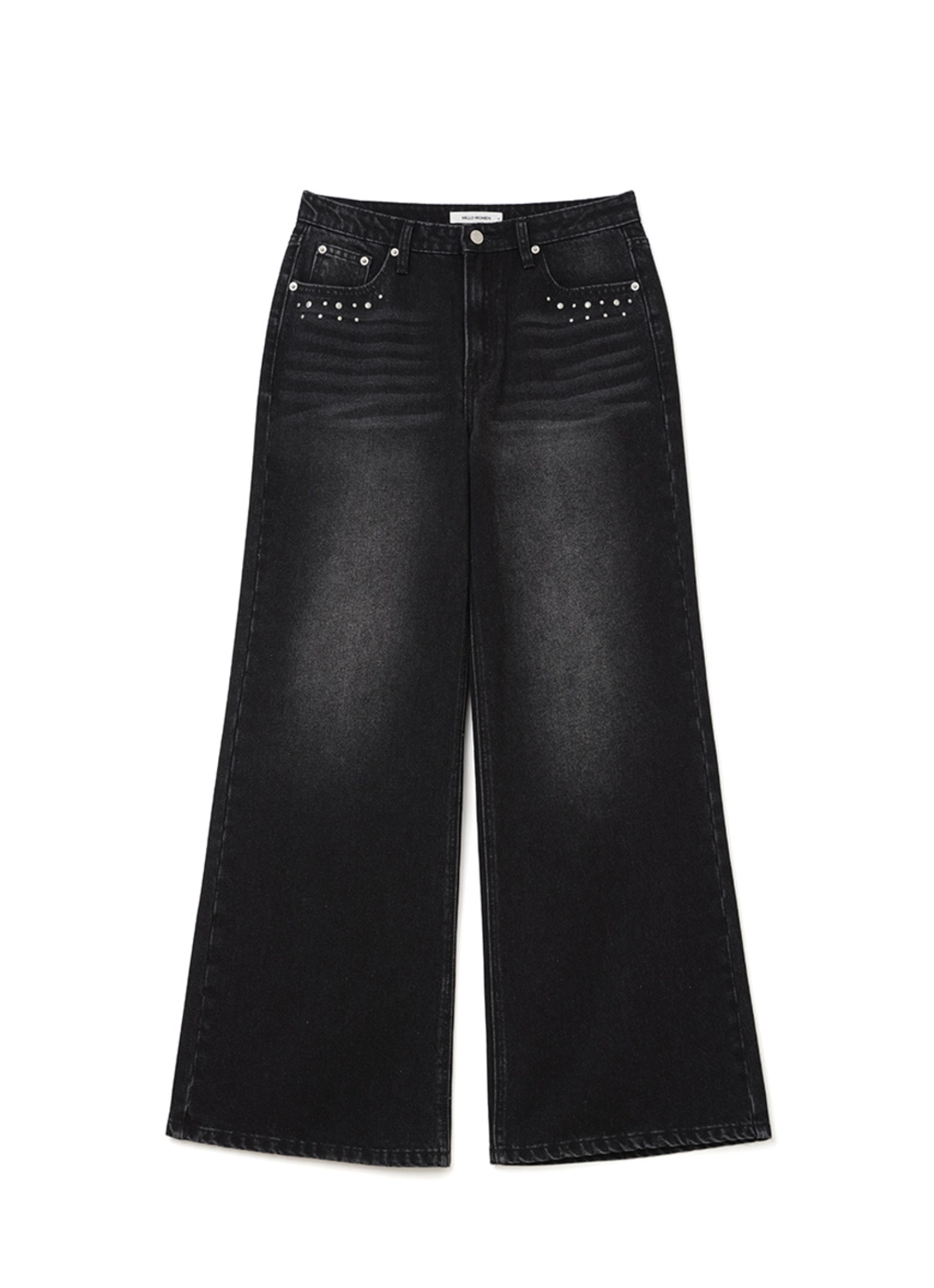 밀로 우먼 Stud Wide Jeans [Black] 상품 이미지 3