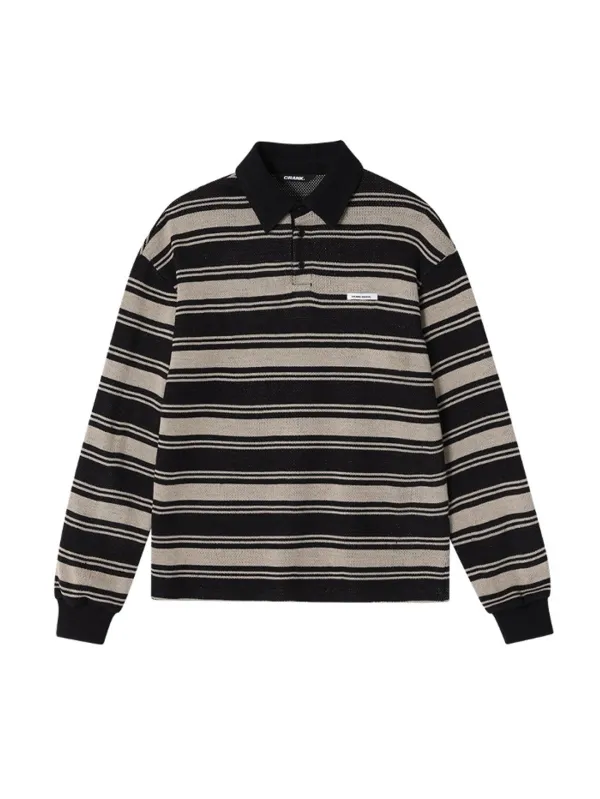 [Last one]  STRIPED POLO KNITWEAR_BLACK