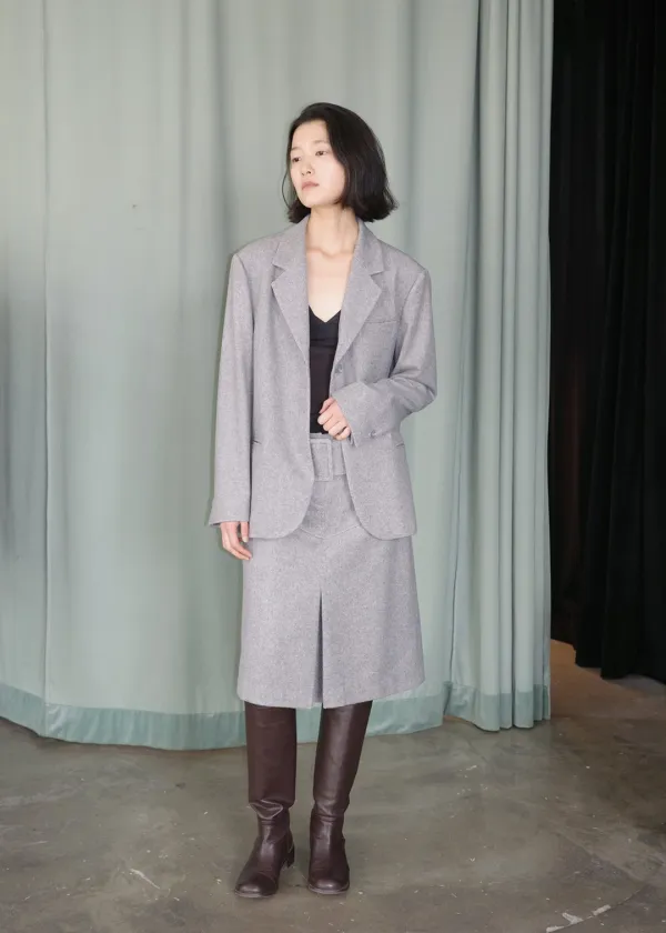 [ 바로배송 ] WOOL DIAGONAL JACKET [GREY]