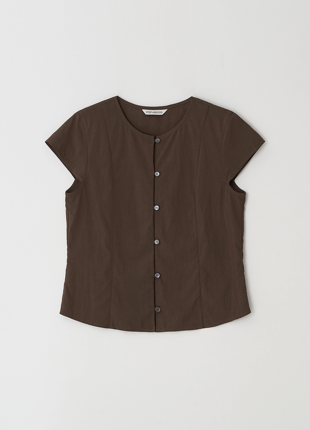 스텝어라운드 [3차] Cap sleeve blouse_BROWN 상품 이미지 3