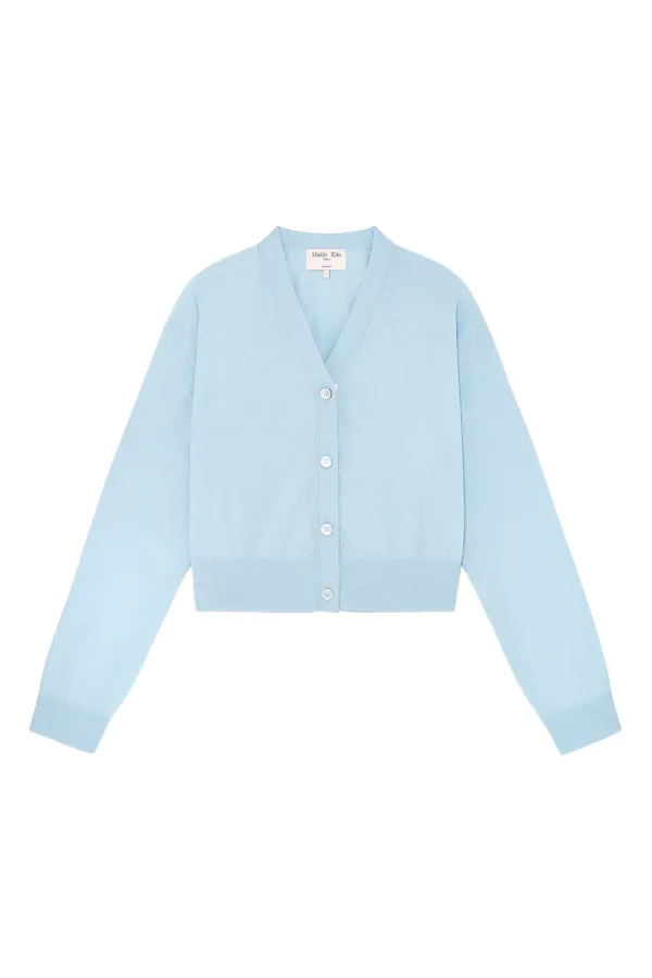 BACK LOGO SEE THROUGH CARDIGAN FOR WOMEN IN SKY