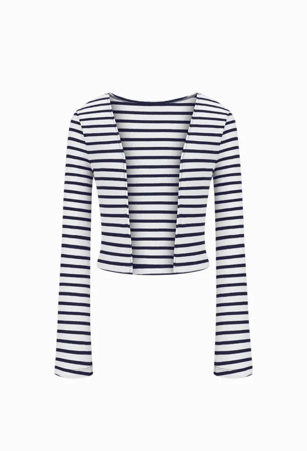 Joy Stripe Cardigan (Navy Stripe)