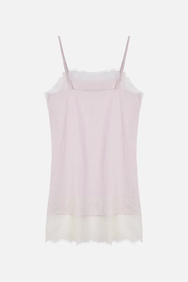 Lace Slip Dress _ Pink