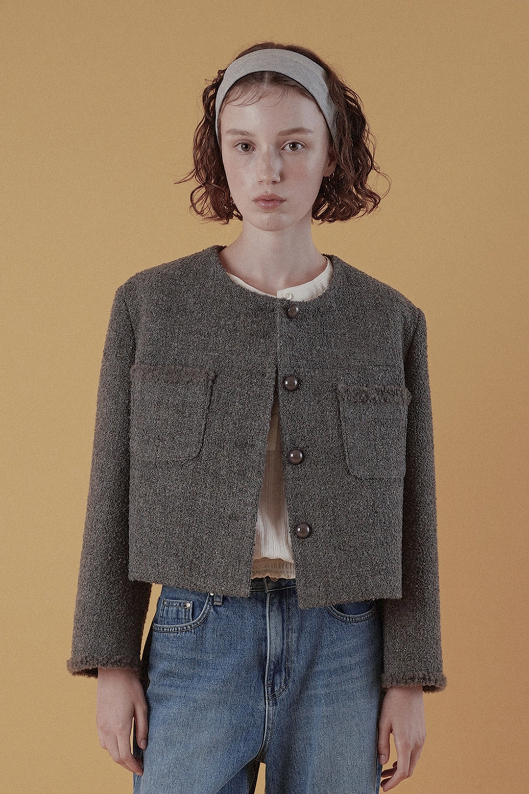 위드아웃썸머 Poem tweed jacket_gray 상품 이미지 2