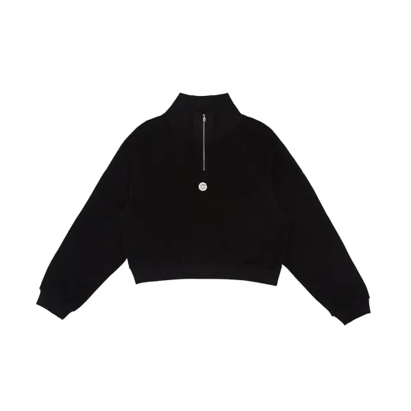 [2nd] Terry Half-zip Sweatshirt (ebony black)