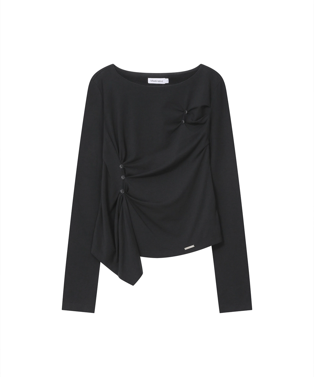 미세키서울 Asymmetric draped long sleeve BLACK 상품 이미지 1