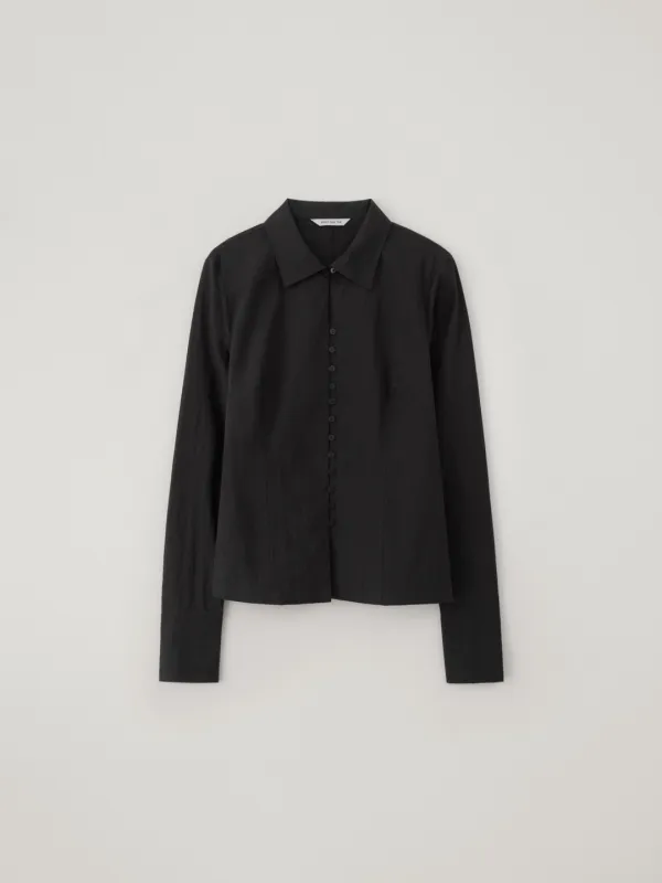 Ordered button shirt (black)