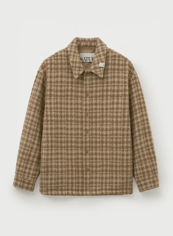 Check Fleece Shirt Jacket - Brown