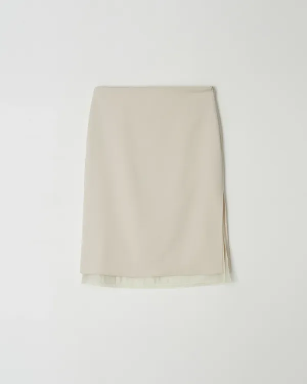 (edition) Chiffon slit skirt
