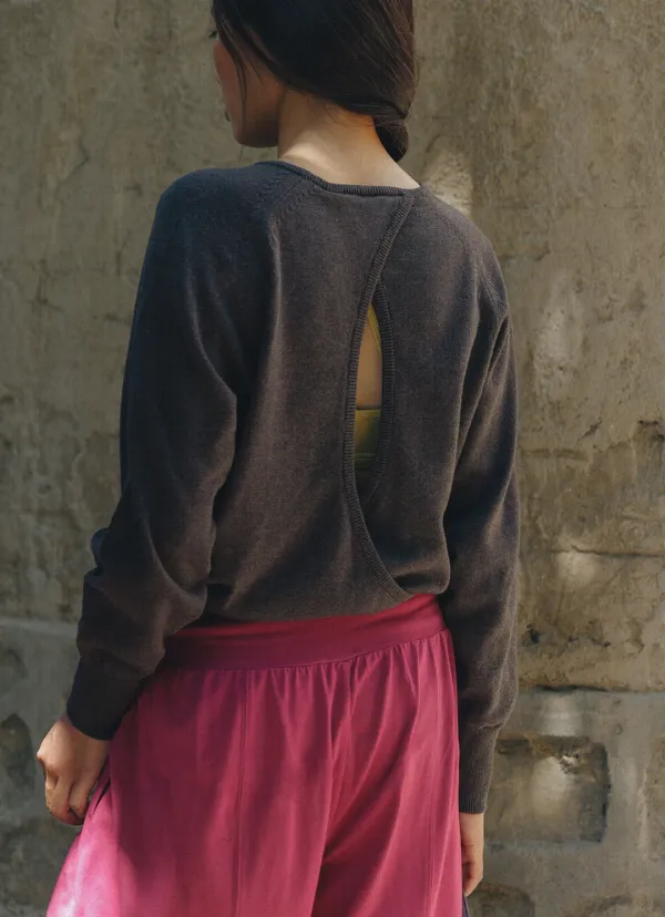 Foveo overlap pullover_Dark Melange Grey