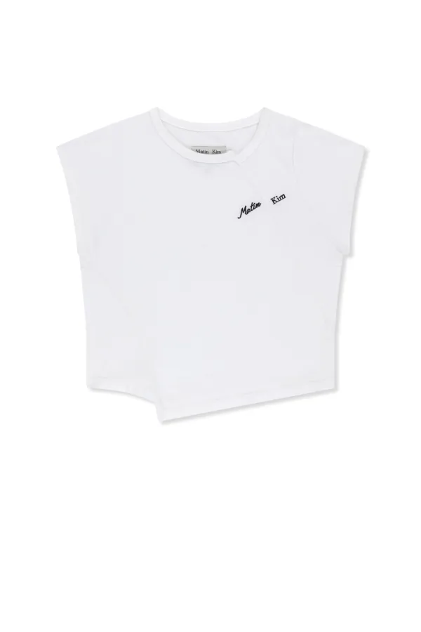 CURVED CUT SLIM TOP IN IVORY
