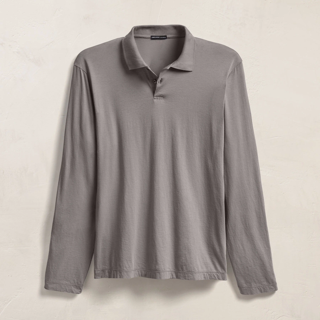 제임스펄스 Luxe Lotus Jersey Long Sleeve Polo - Wolf 상품 이미지 1