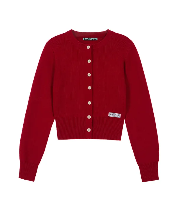 Soft Nut Button Cardigan [Red]