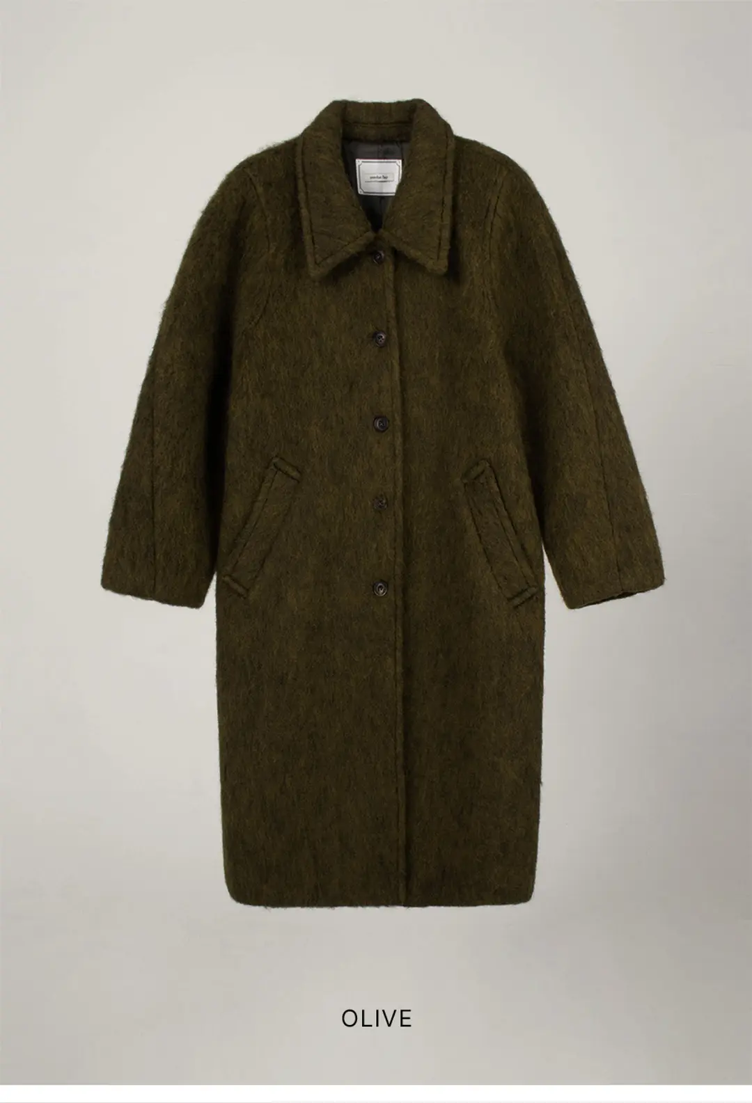오버듀플레어 HAIRY BALMACAAN COAT_OLIVE 상품 이미지 3