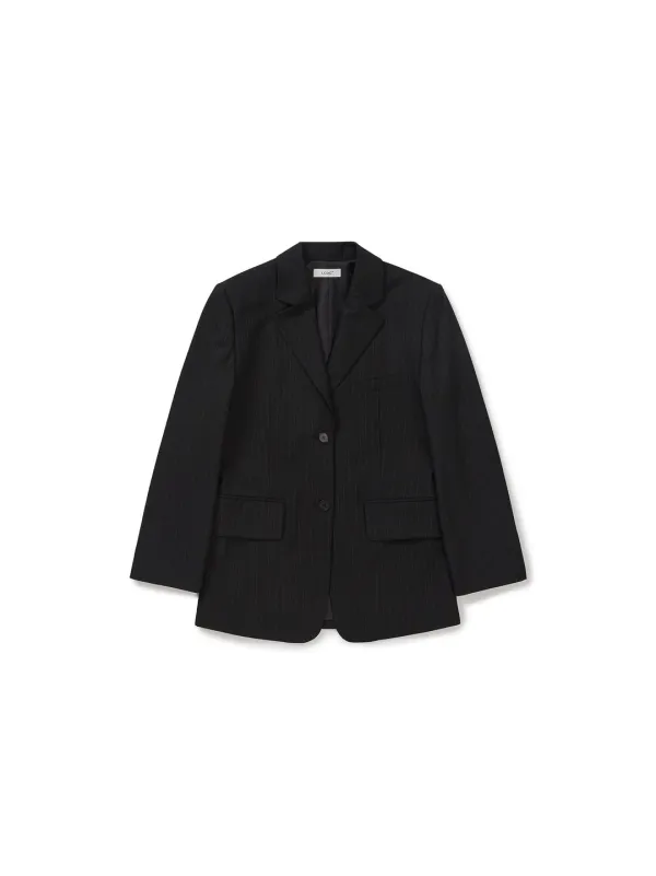 CLASSIC PINSTRIPED BLAZER (BLACK)