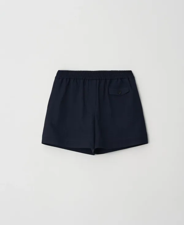 Soft Cotton Pocket Banding Shorts_NAVY