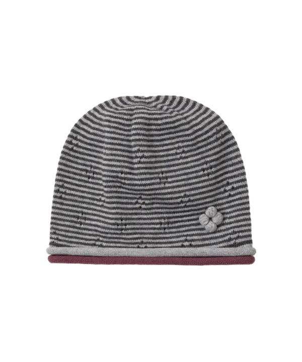 KNIT ROLLED BEANIE [CHARCOAL]
