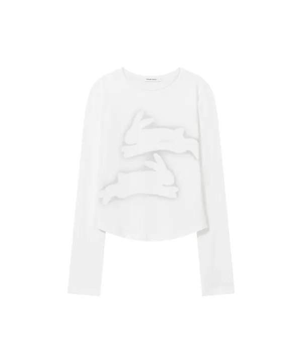 Twin rabbit long sleeves WHITE