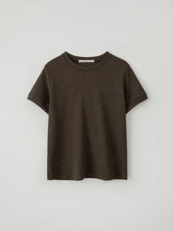 Waffle Crew Neck Tee(Brown)