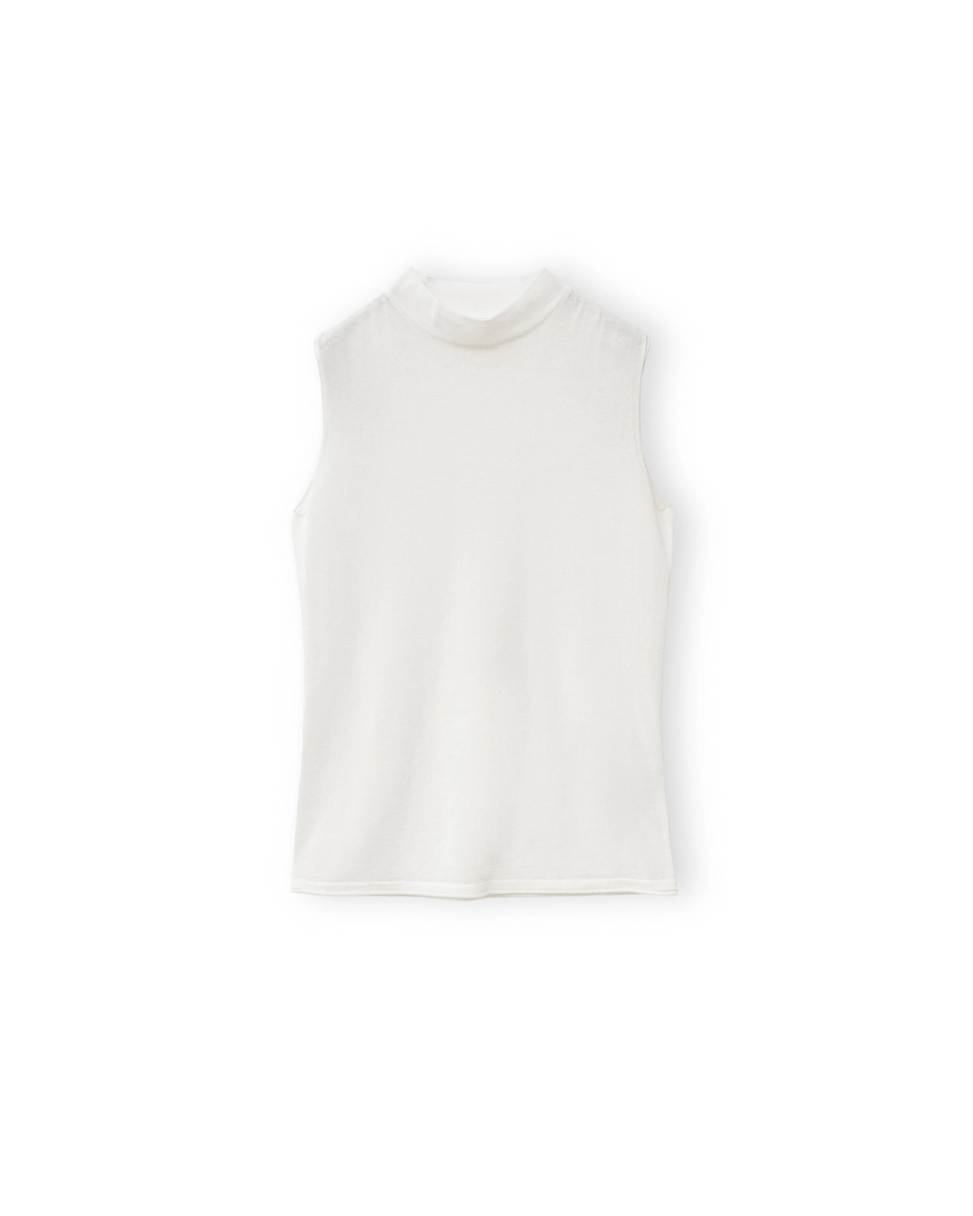 브라운야드 W Mock Neck Sleeveless Knit, White 상품 이미지 1