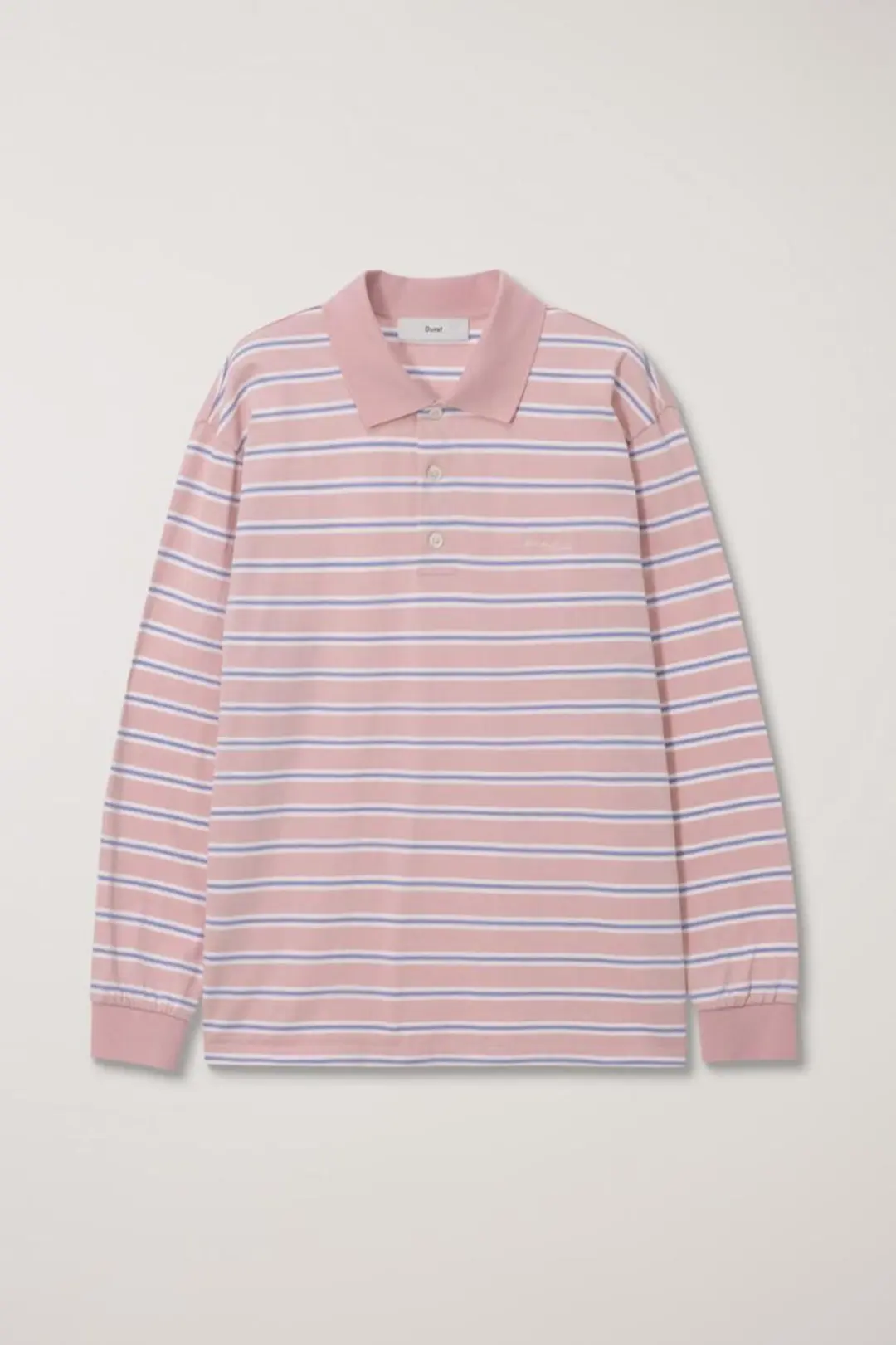 UNISEX MULTI STRIPE COLLARED T-SHIRT PINK STRIPE