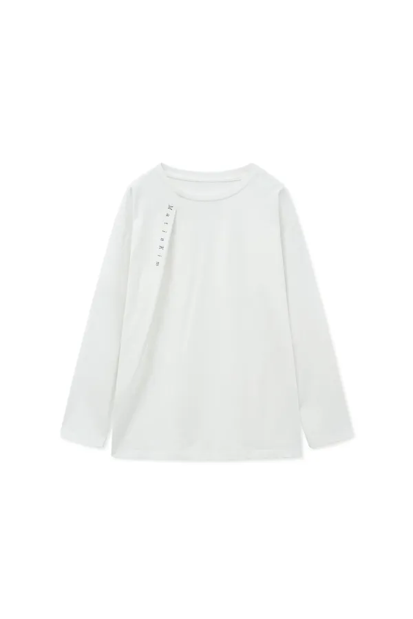 TUCK POINT LONG SLEEVE TOP FOR WOMEN IN WHITE