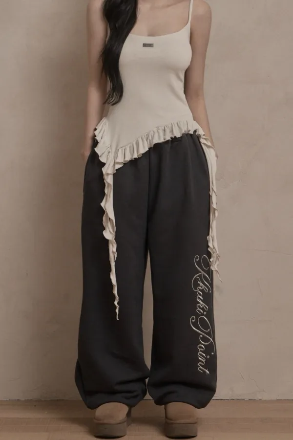 Lettering Jogger Pants (charcoal)