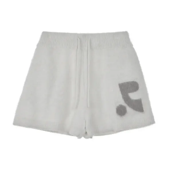 HAIRY KNIT SHORTS - GREY