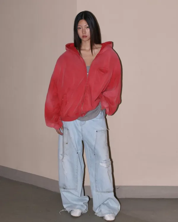 sky vintage hood zip-up