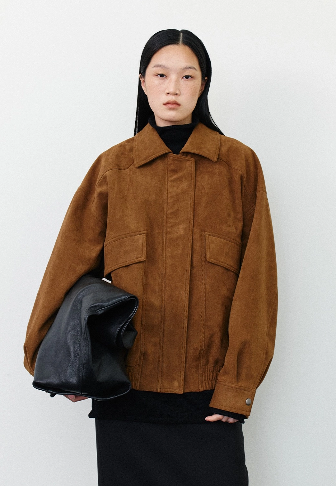 노티아 SUEDE BLOUSON JUMPER - BROWN 상품 이미지 2