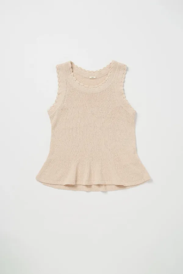 Via Jade lace knit top (Ivory)