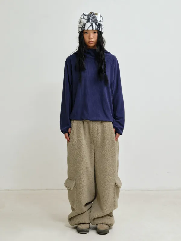 [PLZPROJECT] WARM GRID HOOD, NAVY