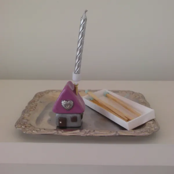 home incense holder-purple pink