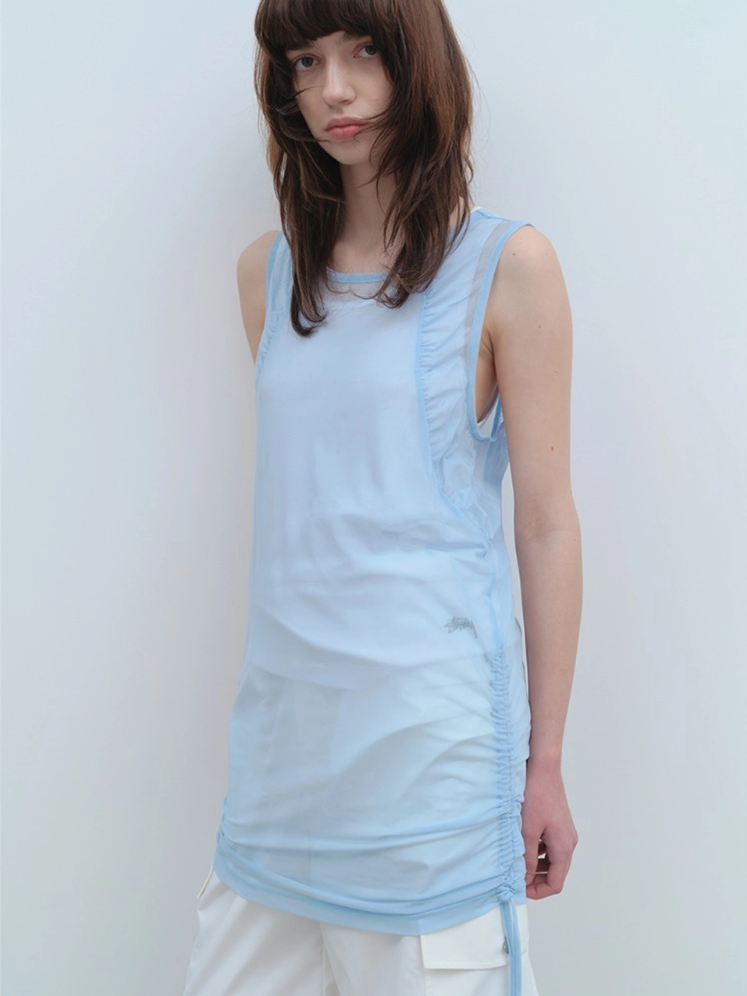 밀로 우먼 Sheer Layered Sleeveless Top [Sky Blue] 상품 이미지 2