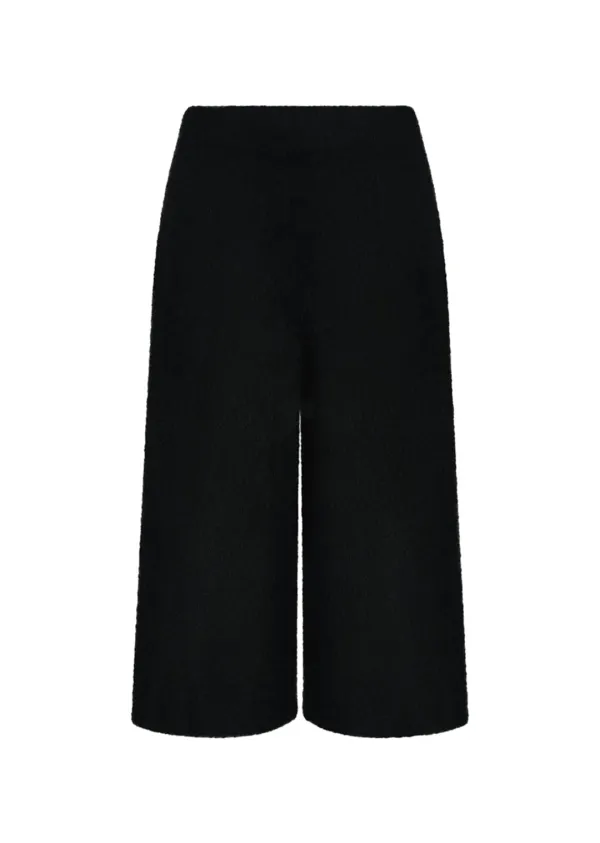 hairy culotte pants, black