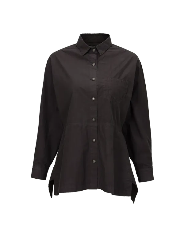 BACK SLIT SHIRT_BROWN