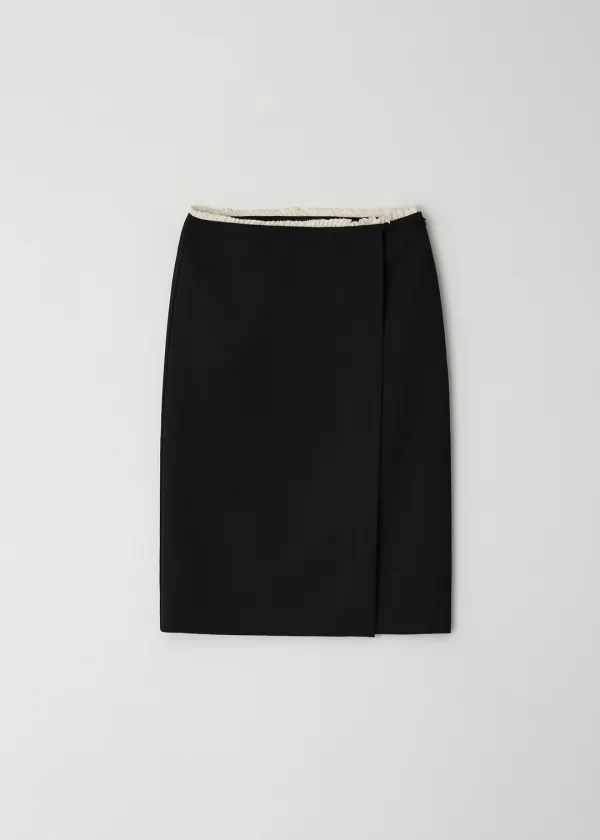 Frill midi skirt