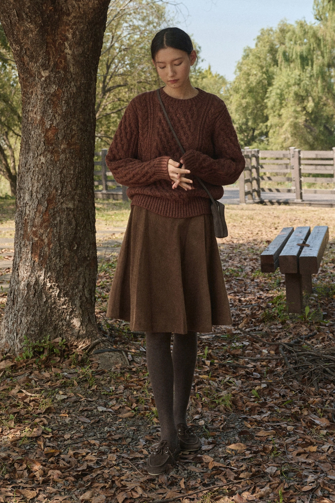 세이지먼트 REMI CORDUROY FLARE HALF SKIRT_BROWN 상품 이미지 2