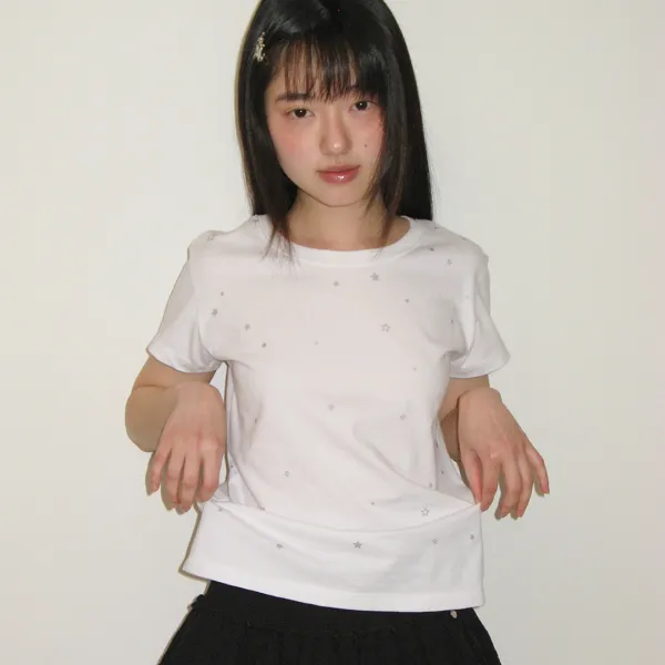 TWINKLE STAR SHORT SLEEVE T SHIRT WHITE