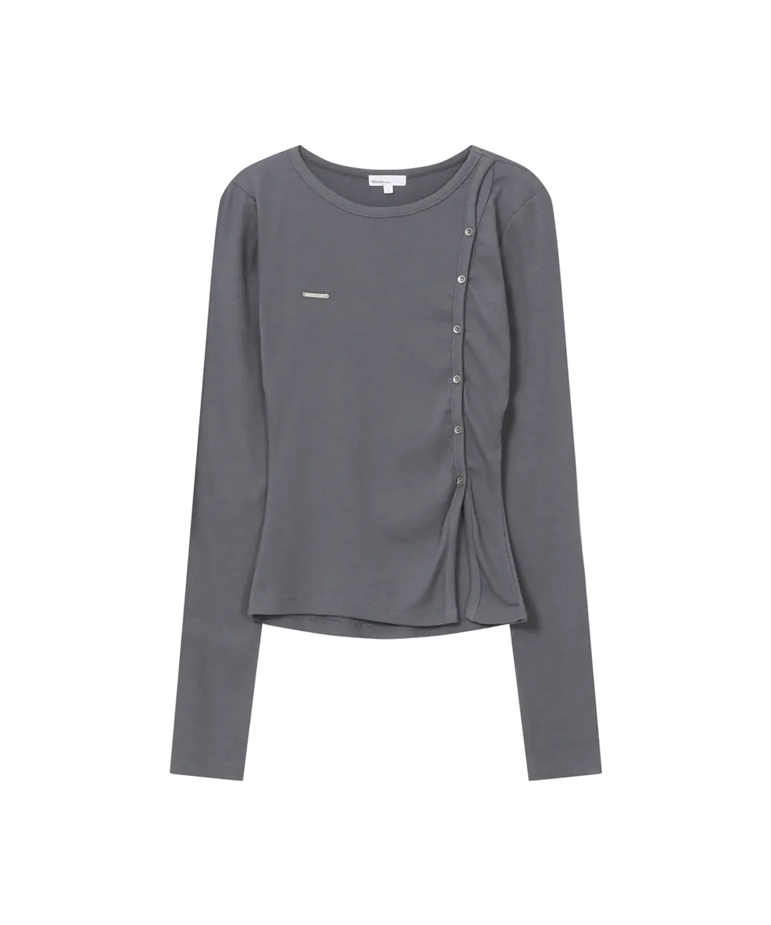 미세키서울 Unbalanced button long sleeves CHARCOAL 상품 이미지 1